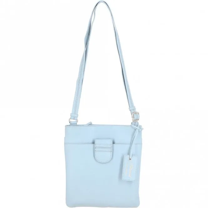 Tab Small Zip Top Leather Cross Body Bag Ice