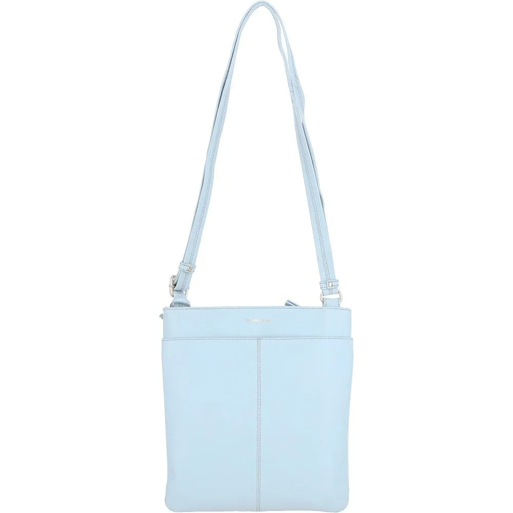 Tab Small Zip Top Leather Cross Body Bag Ice