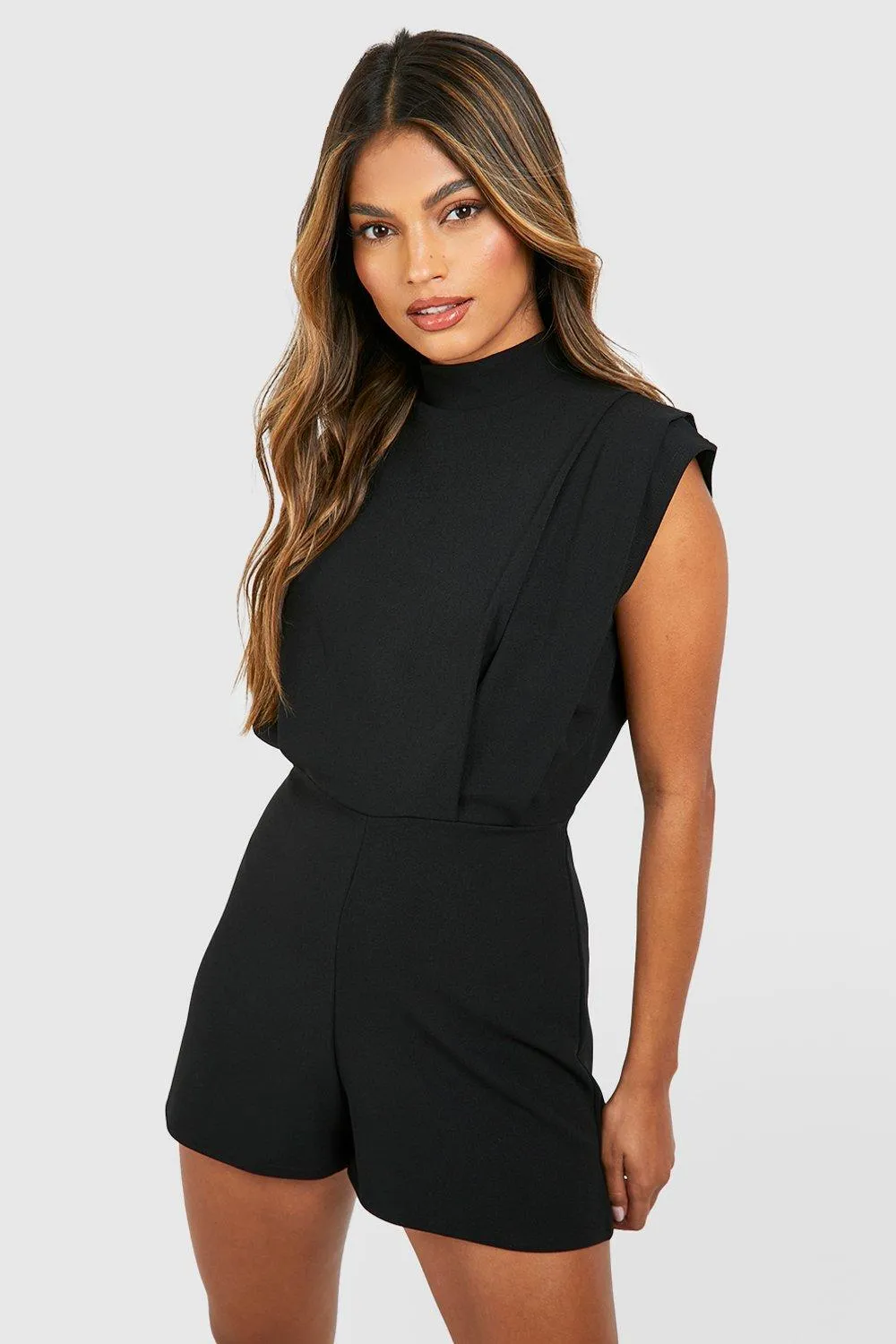 Tailored Pleat Detail Romper