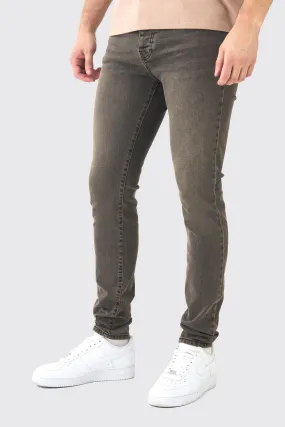 Tall Skinny Stretch Tinted Jeans in Brown