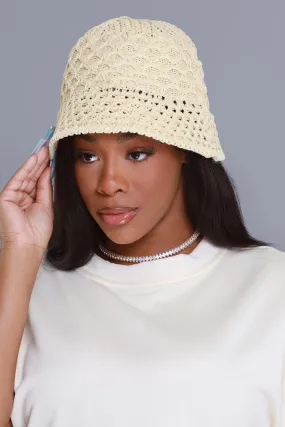 The Only One Crochet Bucket Hat - Cream