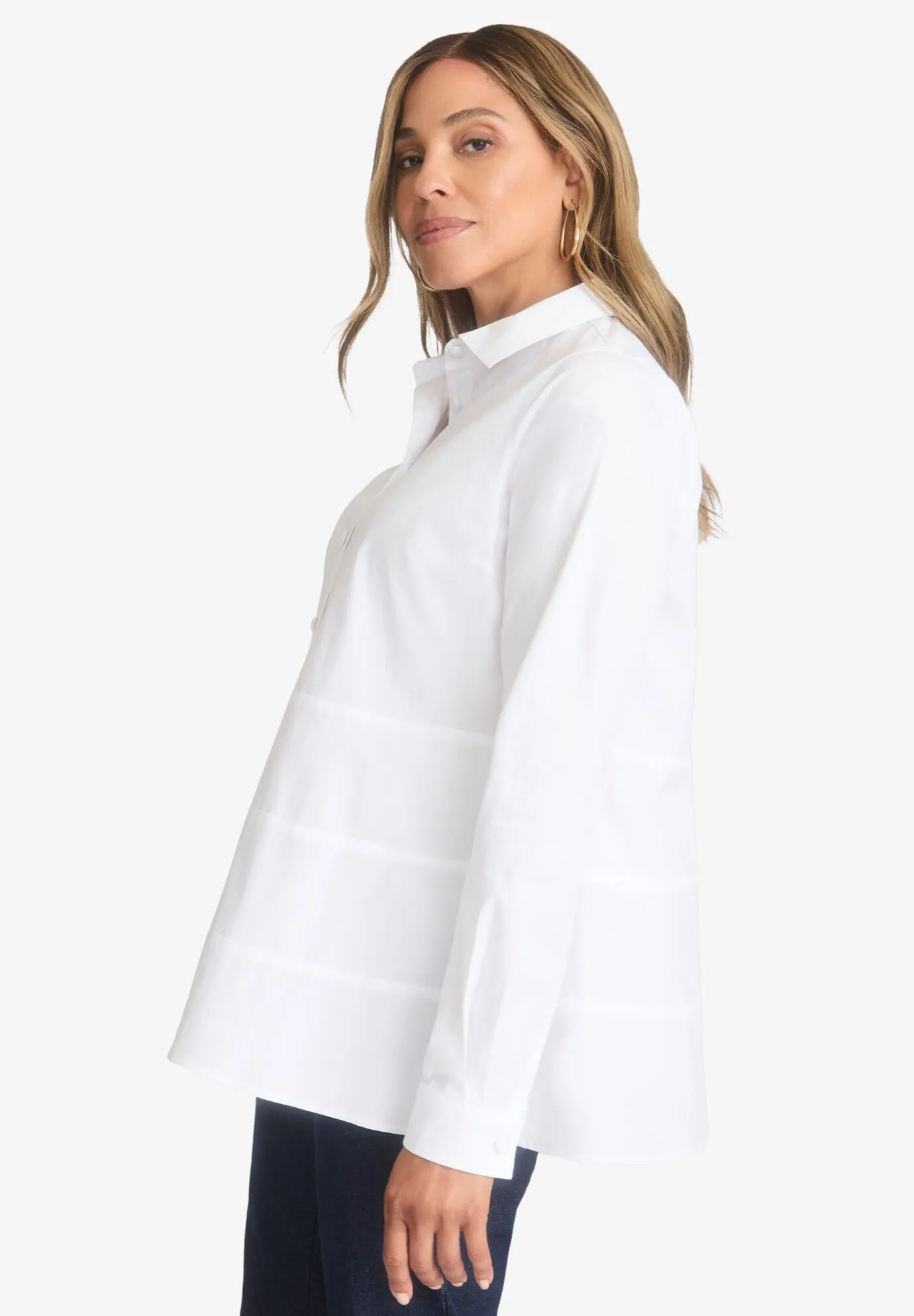 TIERED POPLIN TUNIC