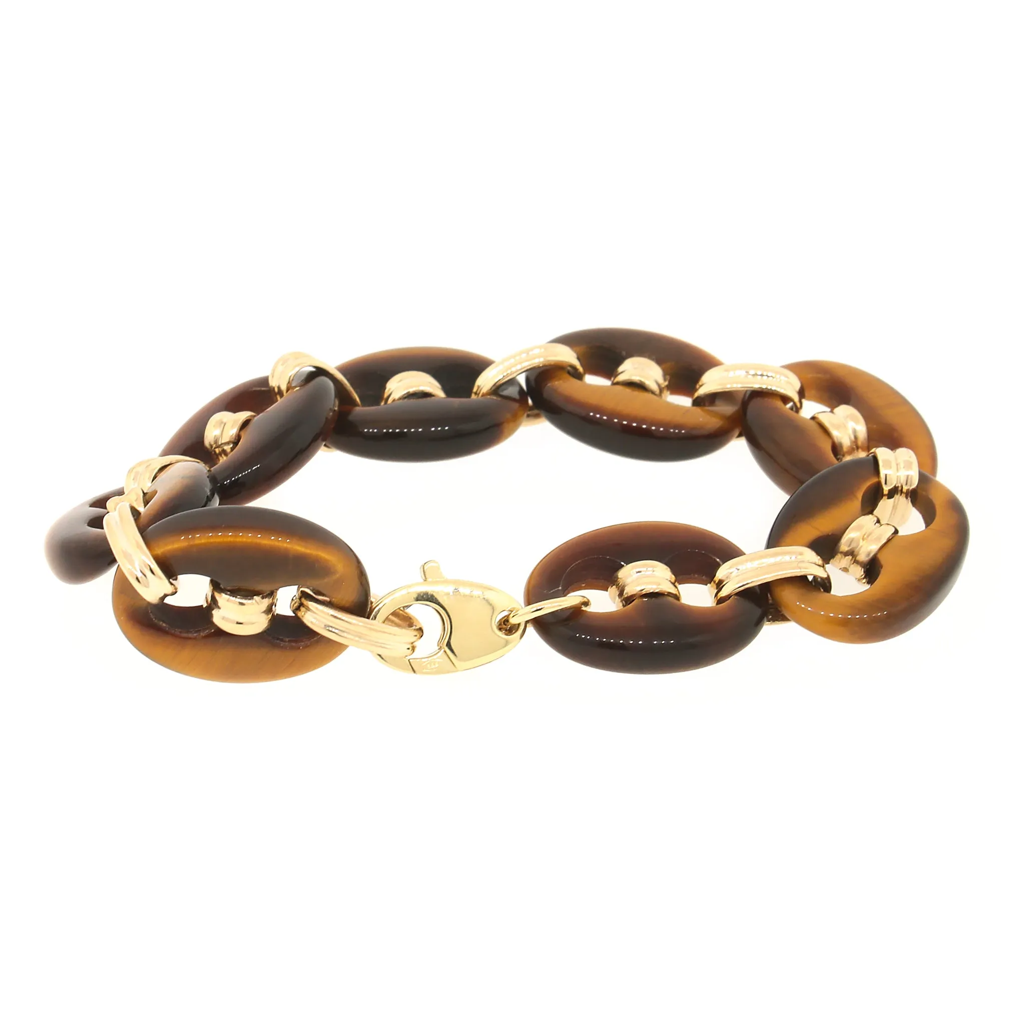 Tiger Eye Mariner Link Bracelet