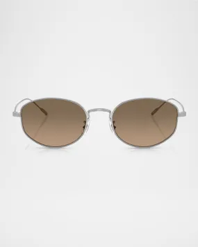 Titanium Oval Sunglasses