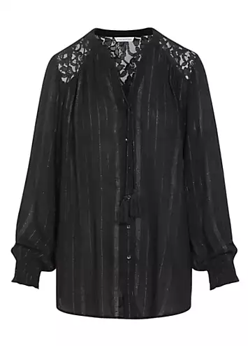 Together Lace Trim Metallic Stripe Tunic | Kaleidoscope