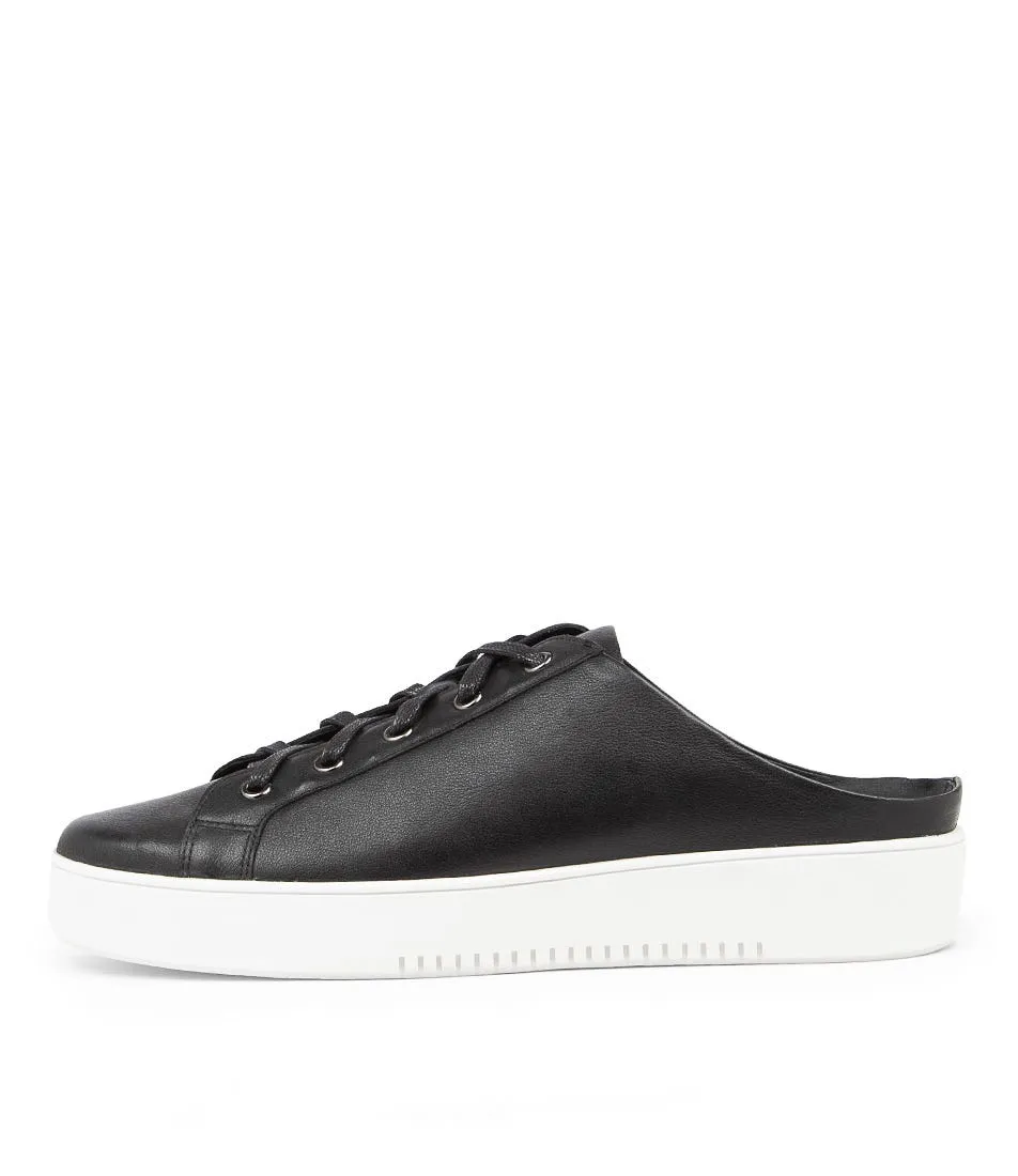 TOP END Larley Lrg Black Leather Sneakers Ws