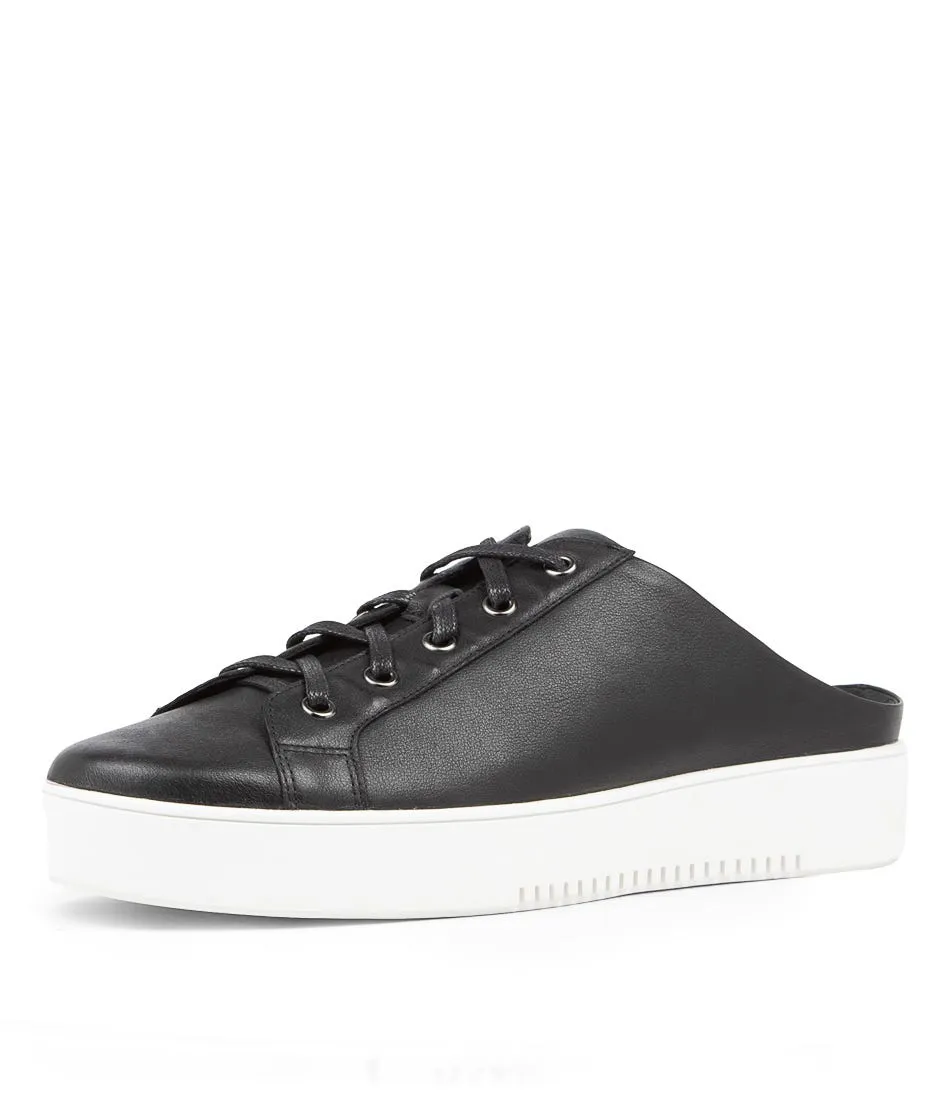 TOP END Larley Lrg Black Leather Sneakers Ws