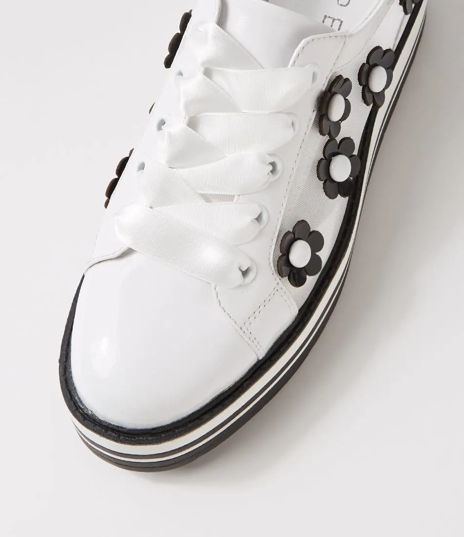 TOP END Sereno White Black Patent Multi Sneakers