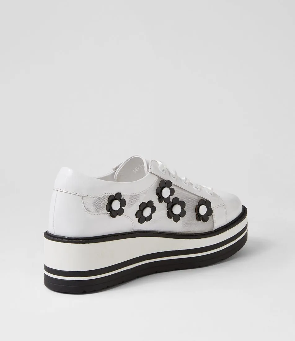 TOP END Sereno White Black Patent Multi Sneakers