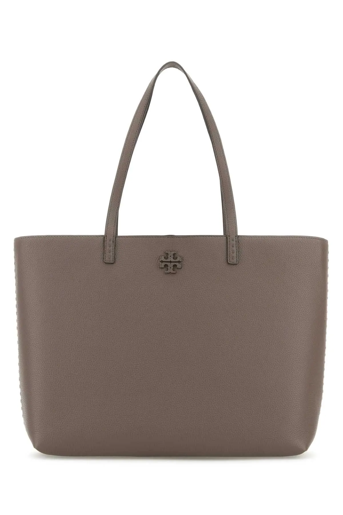 Tory Burch Dove Grey Leather Shopping Bag