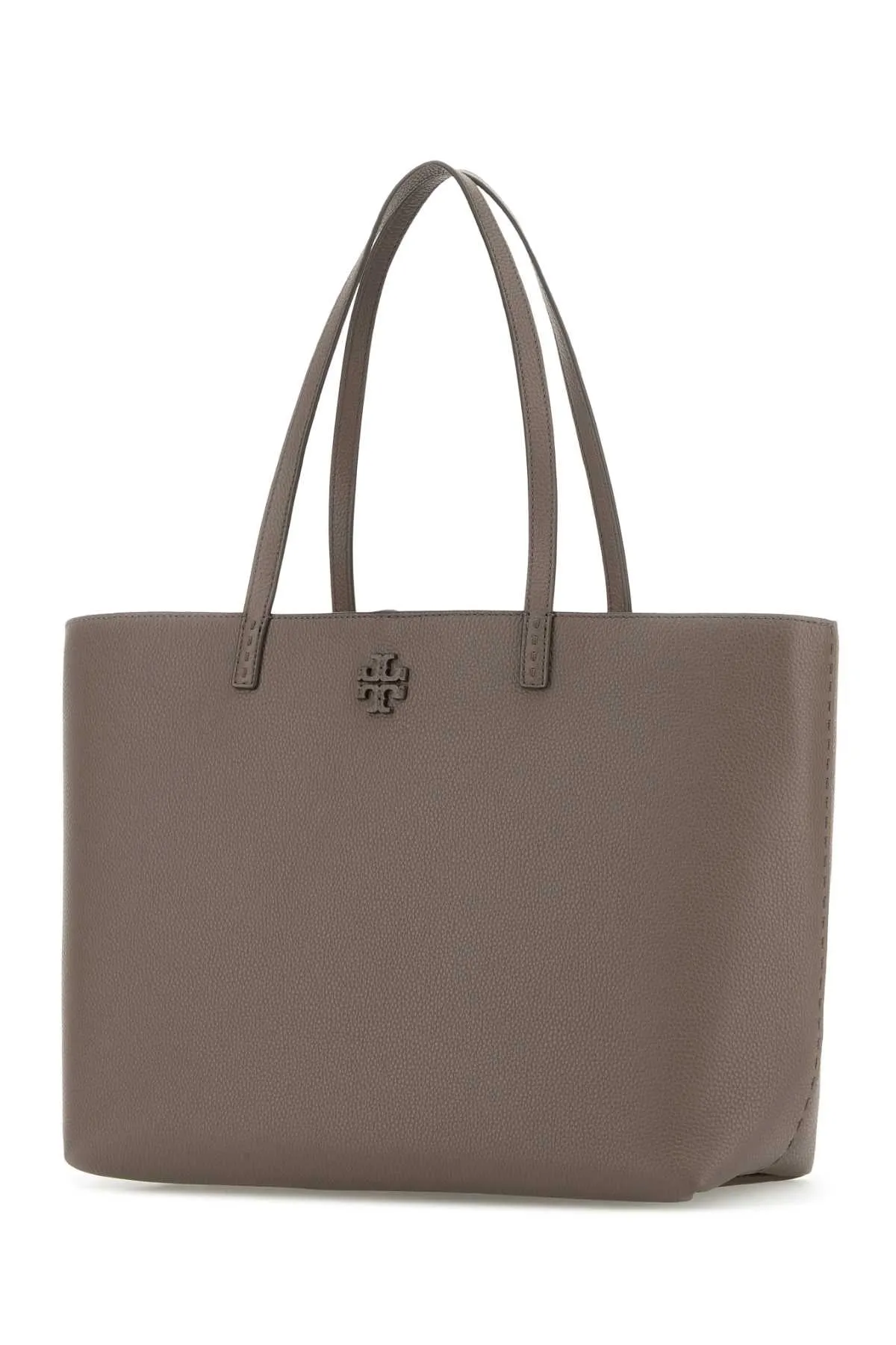 Tory Burch Dove Grey Leather Shopping Bag