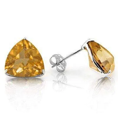 TREMENDOUS 4/5 CARAT CITRINE 10KT SOLID GOLD EARRINGS