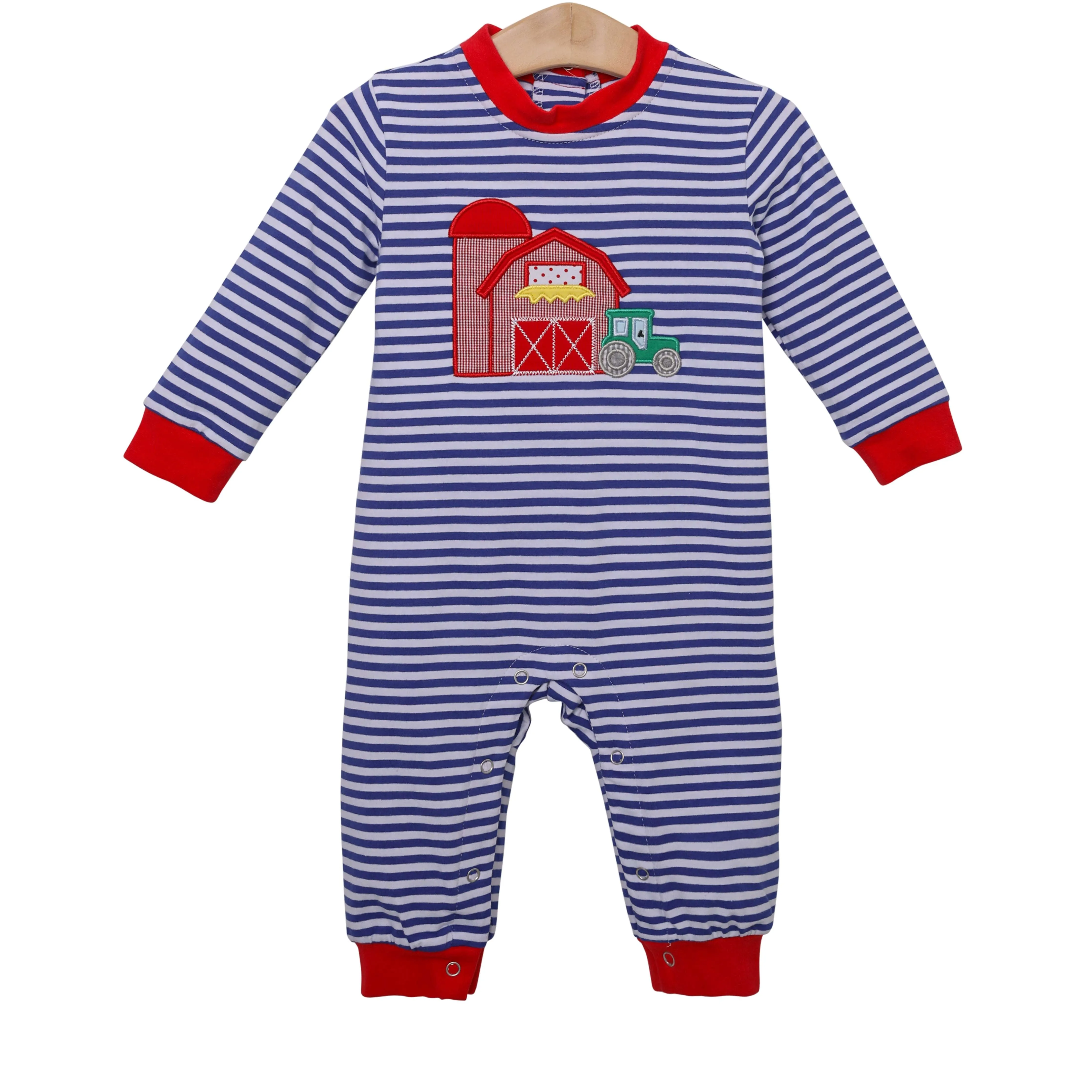 Trotter Street Kids Long Sleeve Romper - Farm