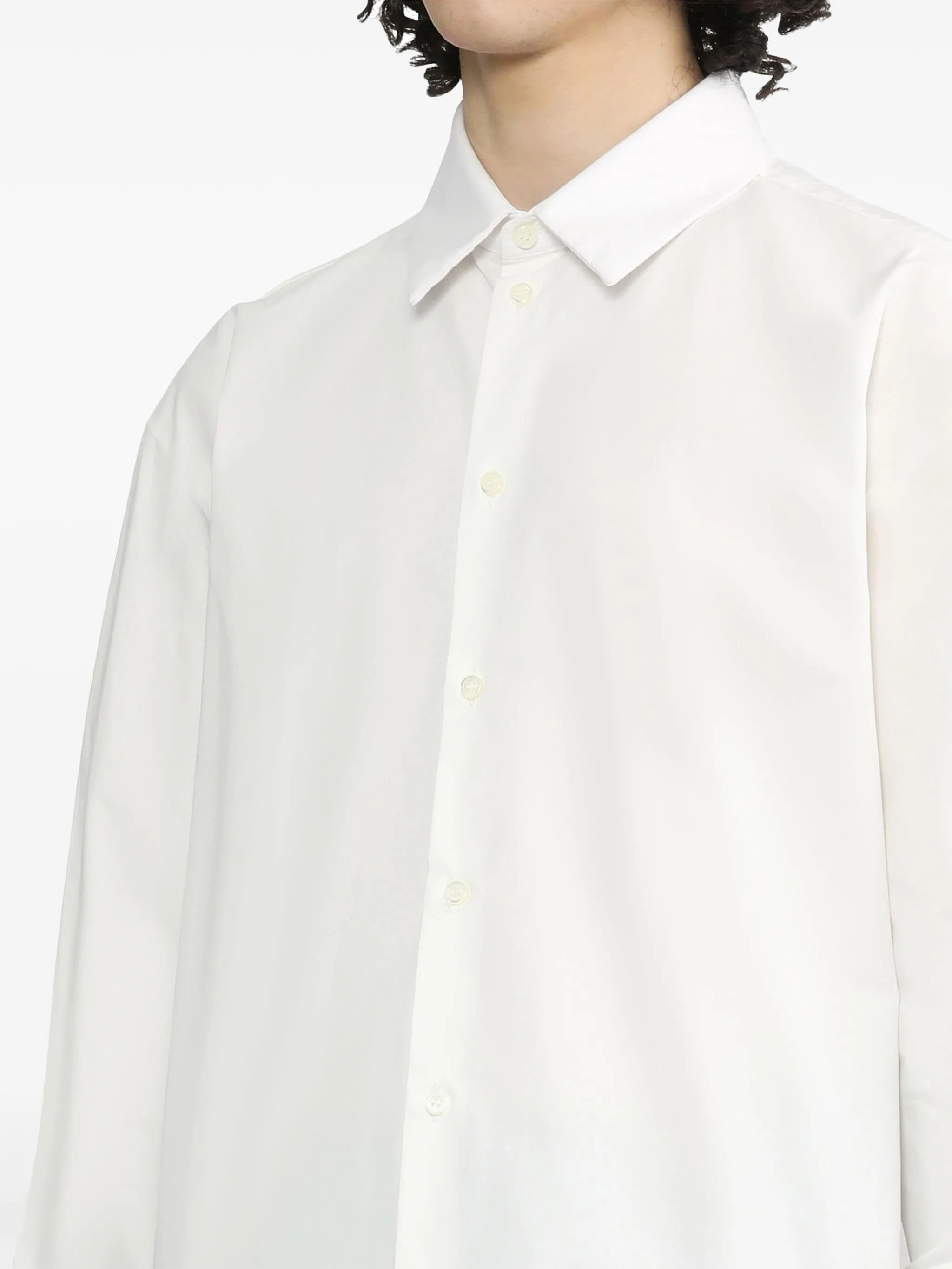 TUNIC BUTTON-UP COTTON-BLEND SHIRT