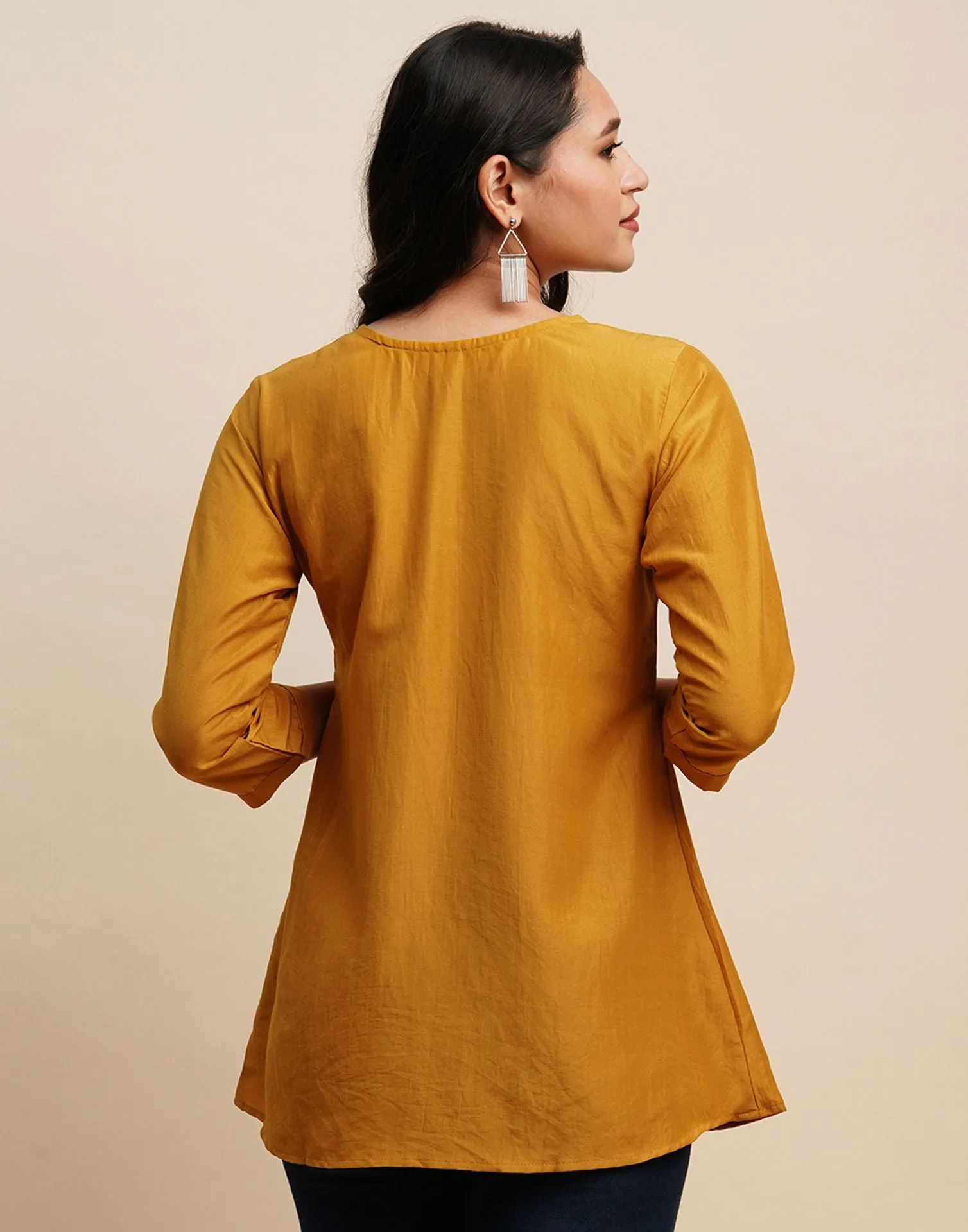 Turmeric Yellow Embroidery Tunic Top