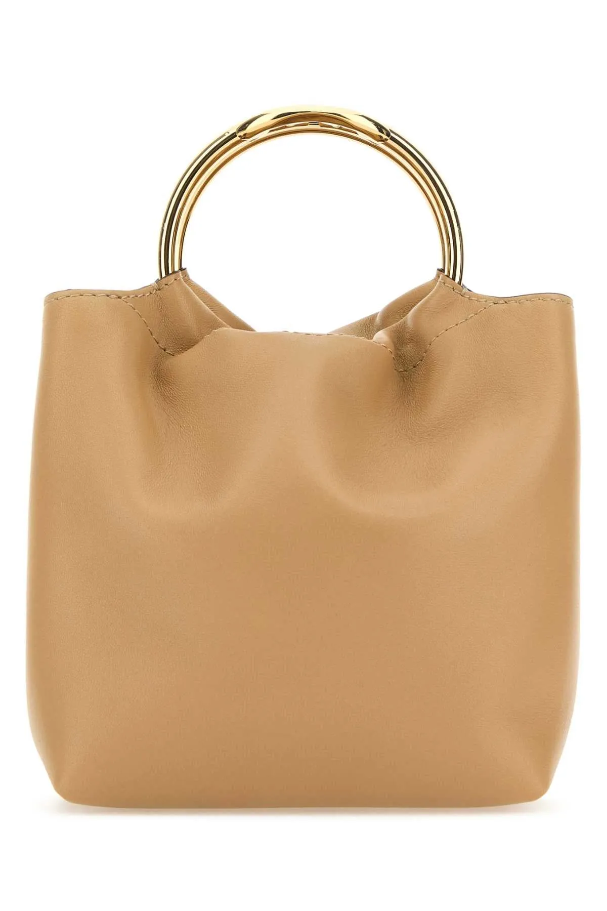 Valentino Garavani Beige Leather Bucket Bag