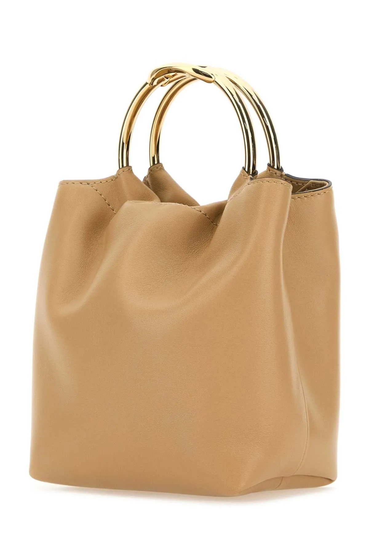 Valentino Garavani Beige Leather Bucket Bag