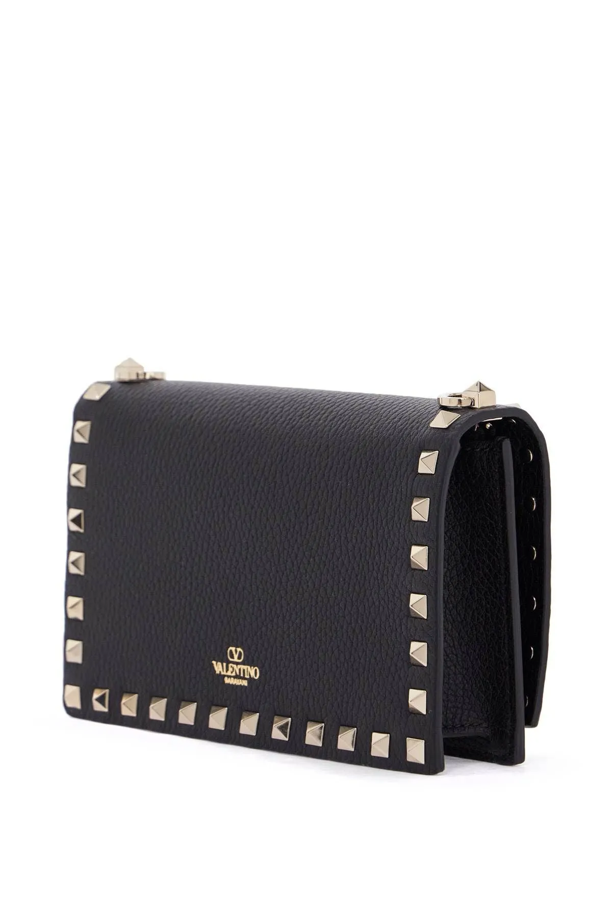 Valentino Garavani Mini Black Leather Bag With Golden Metal Studs