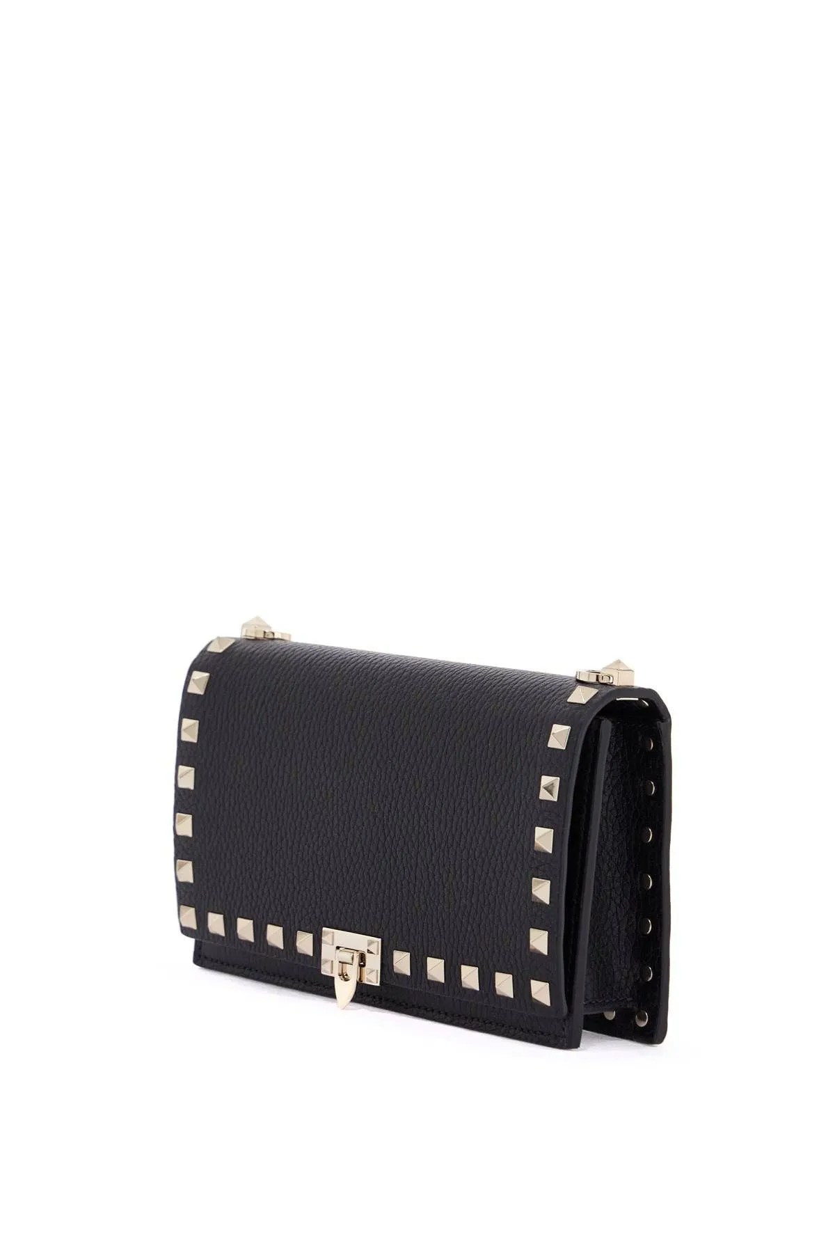 Valentino Garavani Mini Black Leather Bag With Golden Metal Studs