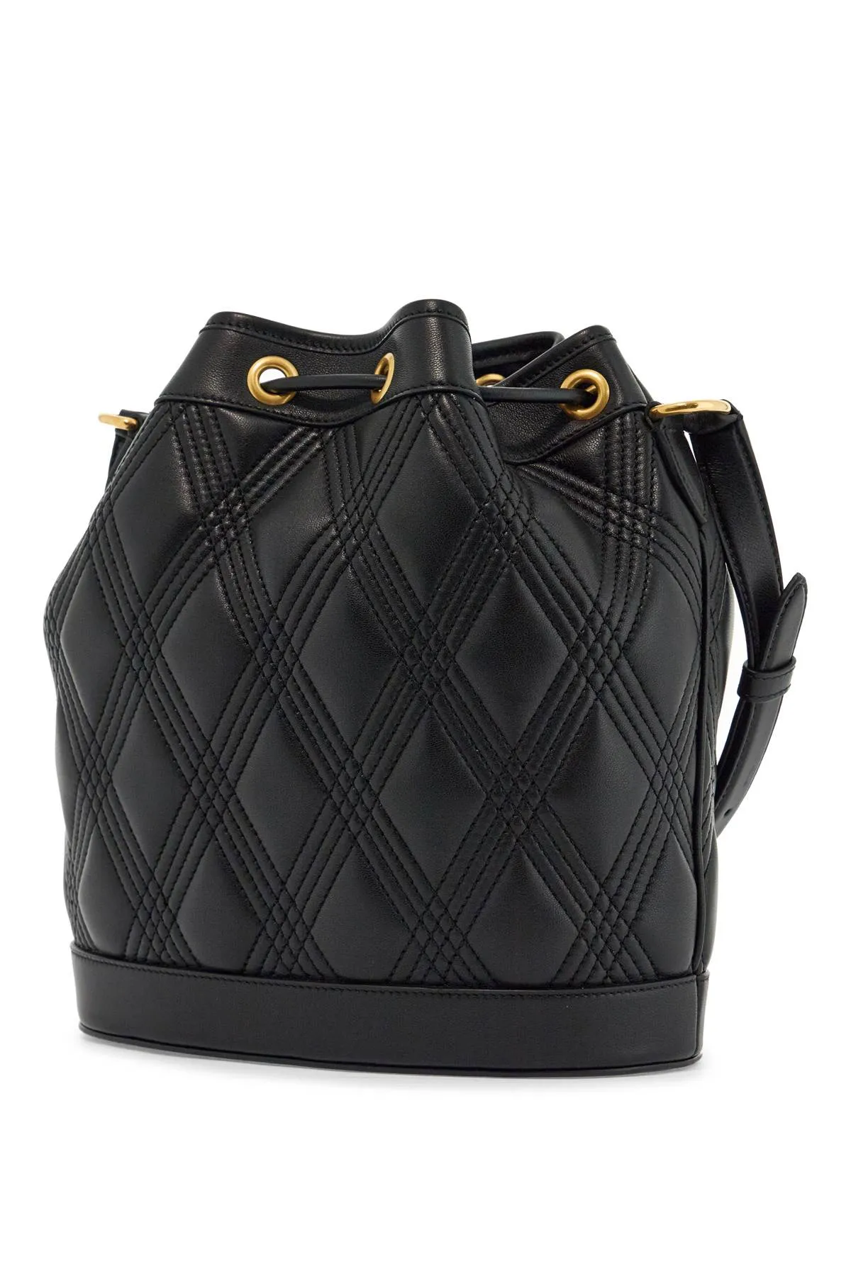 Valentino Garavani Quilted Black Leather Drawstring Bag