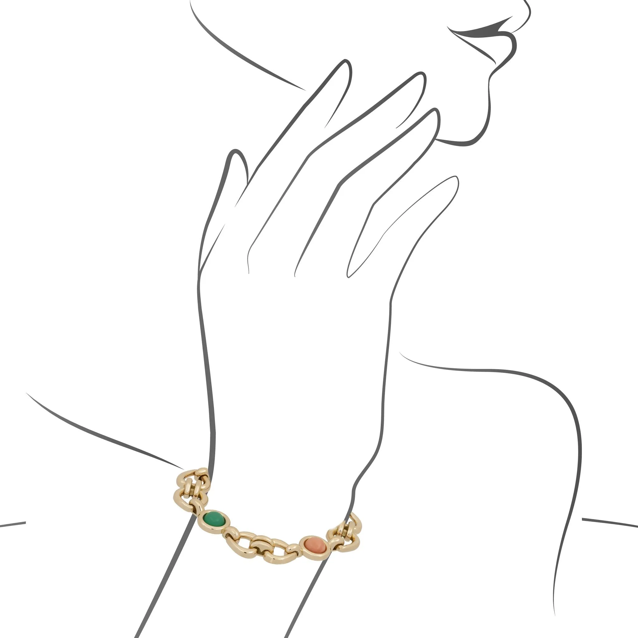 Van Cleef & Arpels Heart & Chrysoprase Love Bracelet in 18k Gold