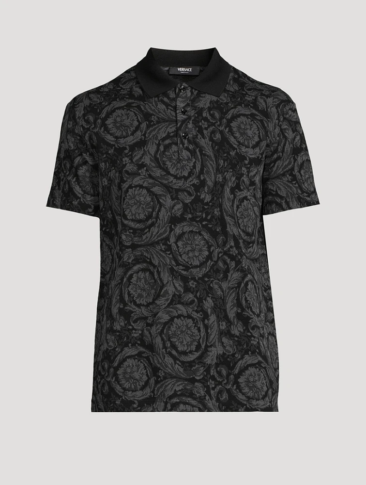 VERSACE Barocco Knit Polo Shirt