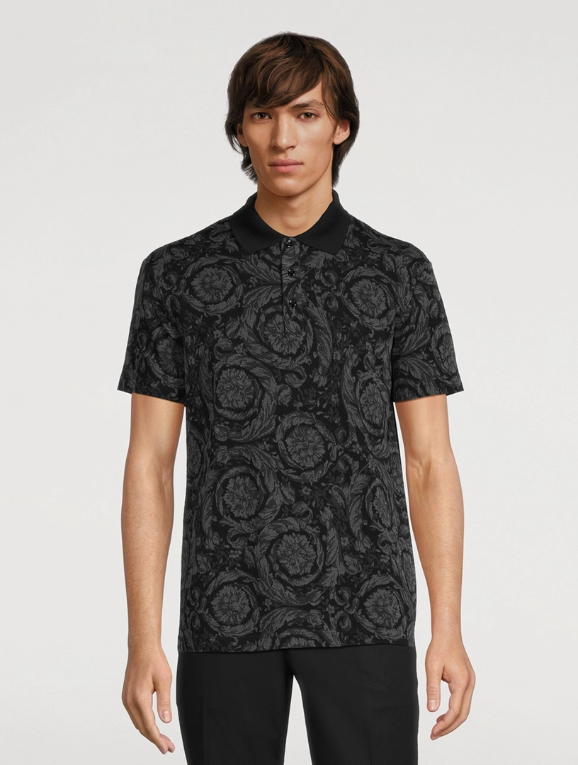 VERSACE Barocco Knit Polo Shirt