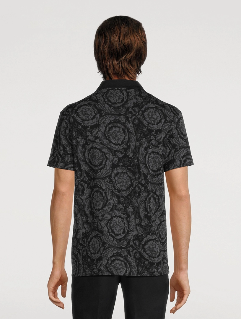 VERSACE Barocco Knit Polo Shirt