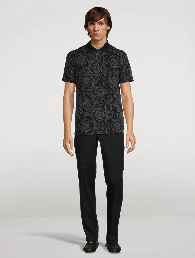 VERSACE Barocco Knit Polo Shirt