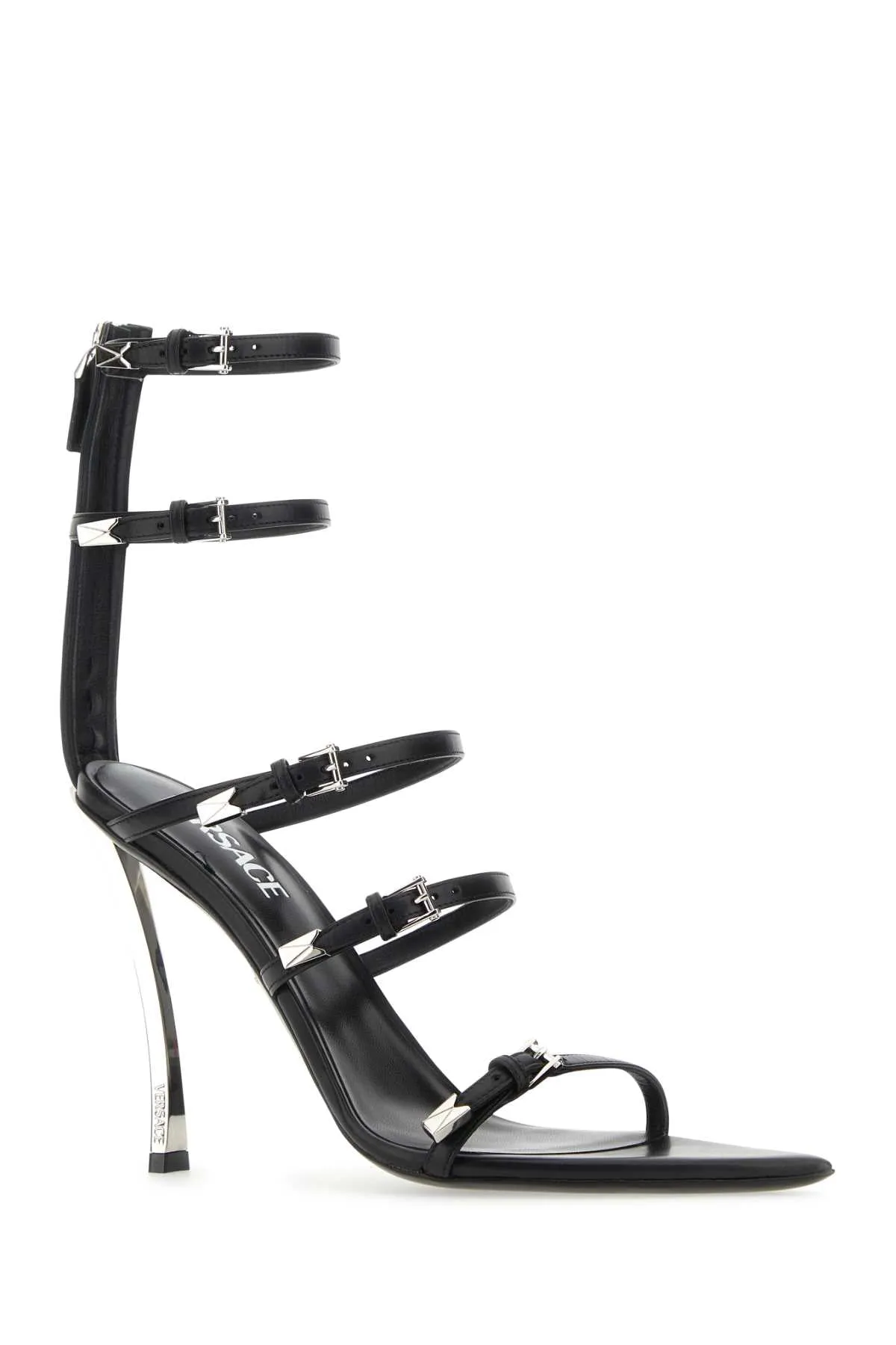 Versace Black Leather Sandals