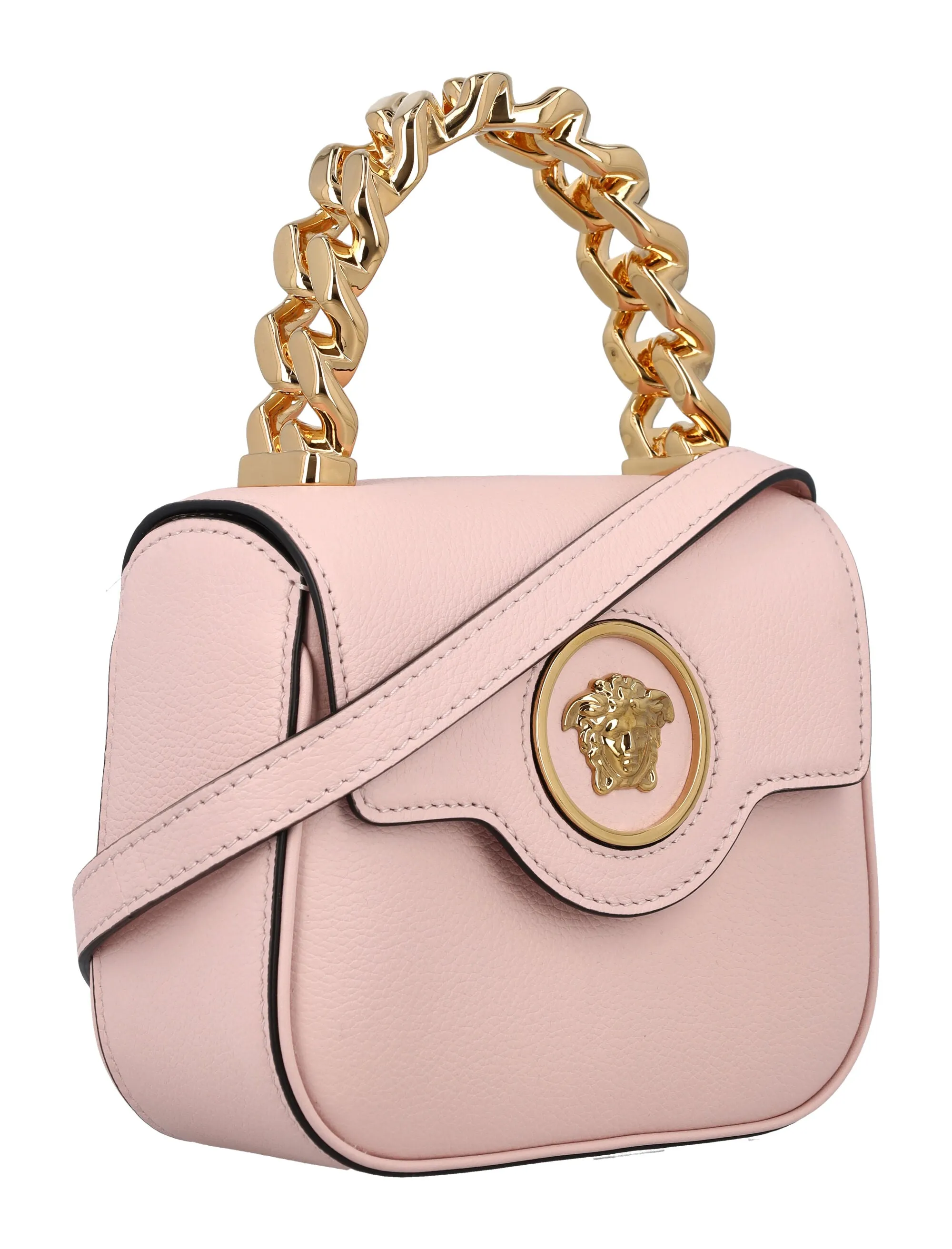 VERSACE Medusa Mini Top Handle Leather Bag - 5.3H x 6.7W x 2.75D