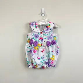 Vintage Floral Romper with Bows