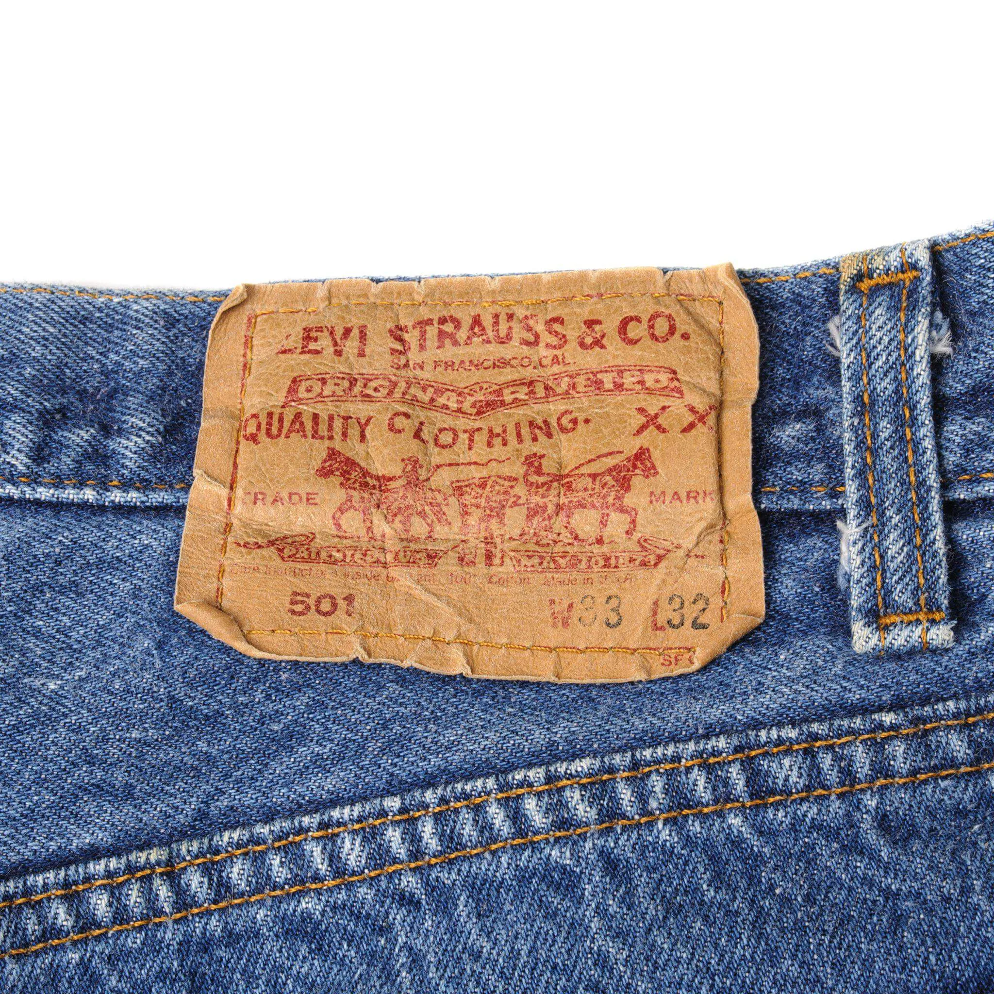 VINTAGE LEVIS 501 JEANS 1988-1993 INDIGO SIZE W32 L31 MADE IN USA