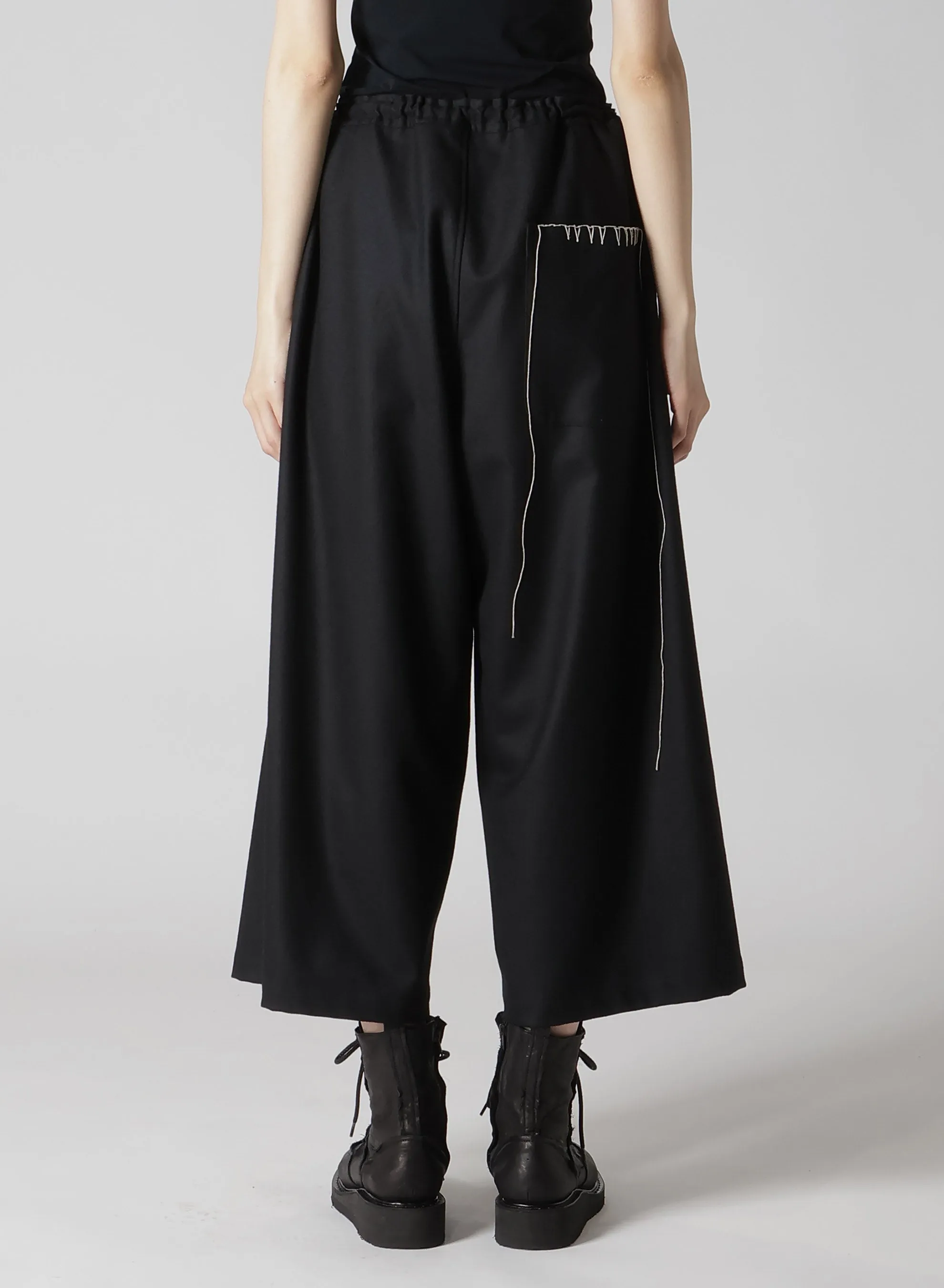 W/ FLANNEL HAND STITCHED FRONT TUCK WIDE PANTS