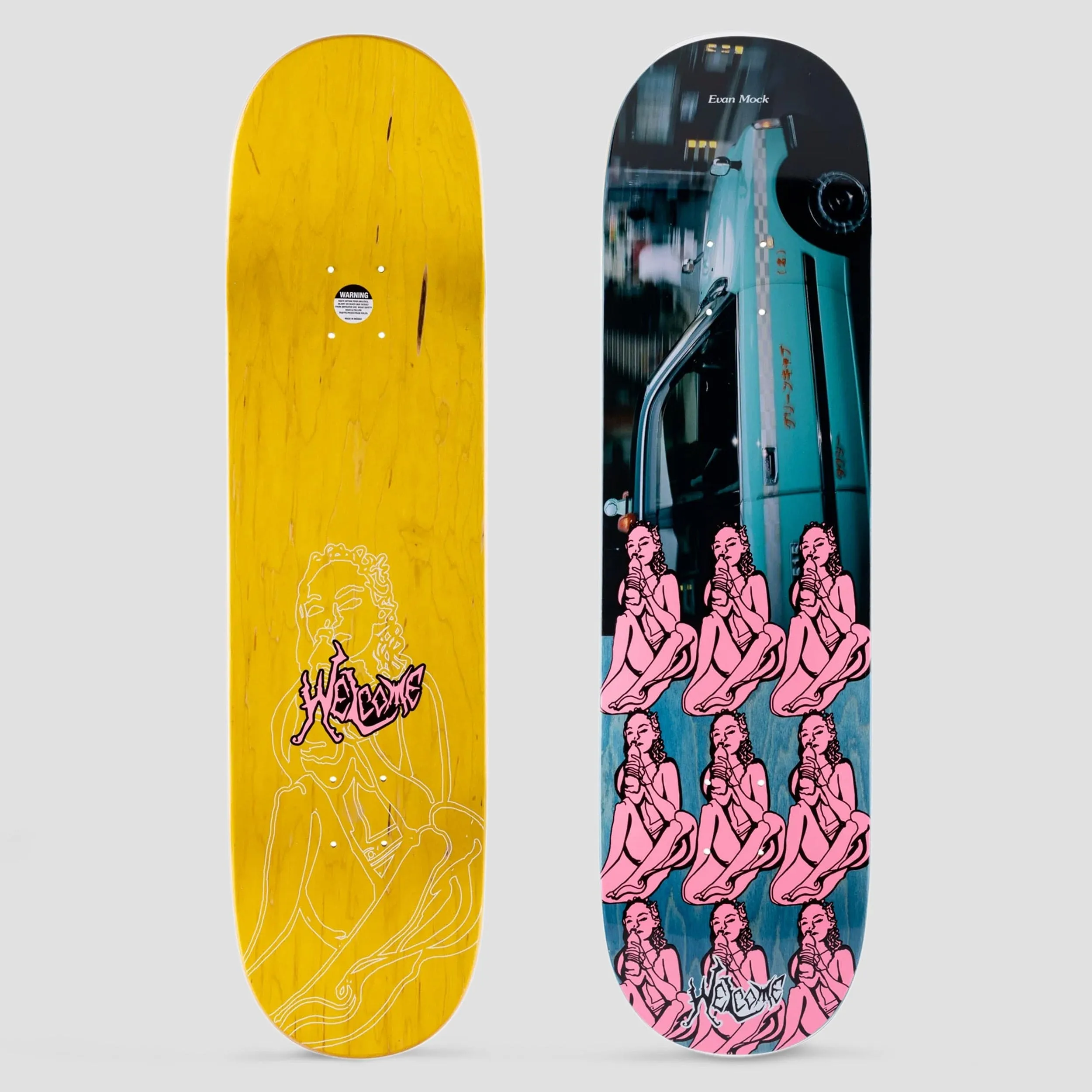 Welcome 8.38 Evan Mock Taxi on Island Skateboard Deck