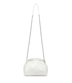 White leather clutch bag