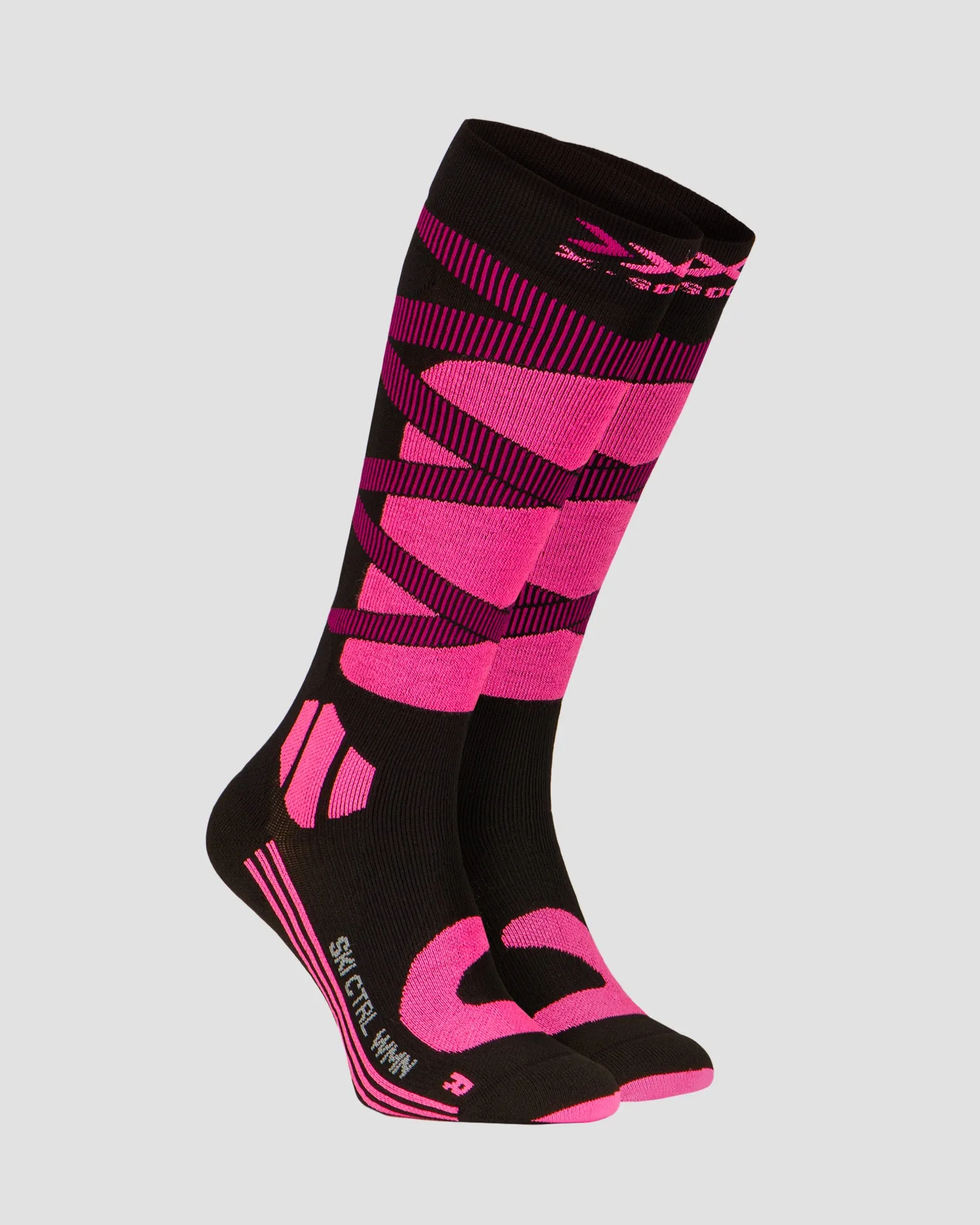 Women's black/pink ski socks X-Socks Ski Control 4.0 xssskcw19w-b044