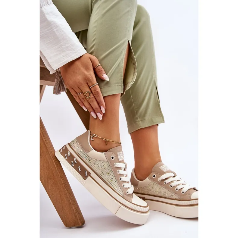 Women's Sneakers With Jets GOE LL2N4055 Beige