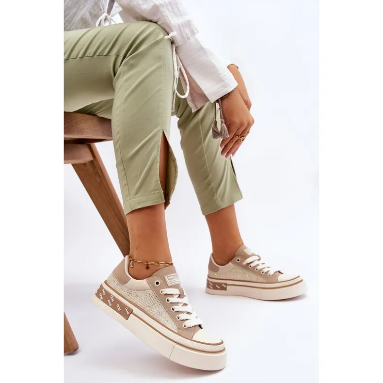 Women's Sneakers With Jets GOE LL2N4055 Beige