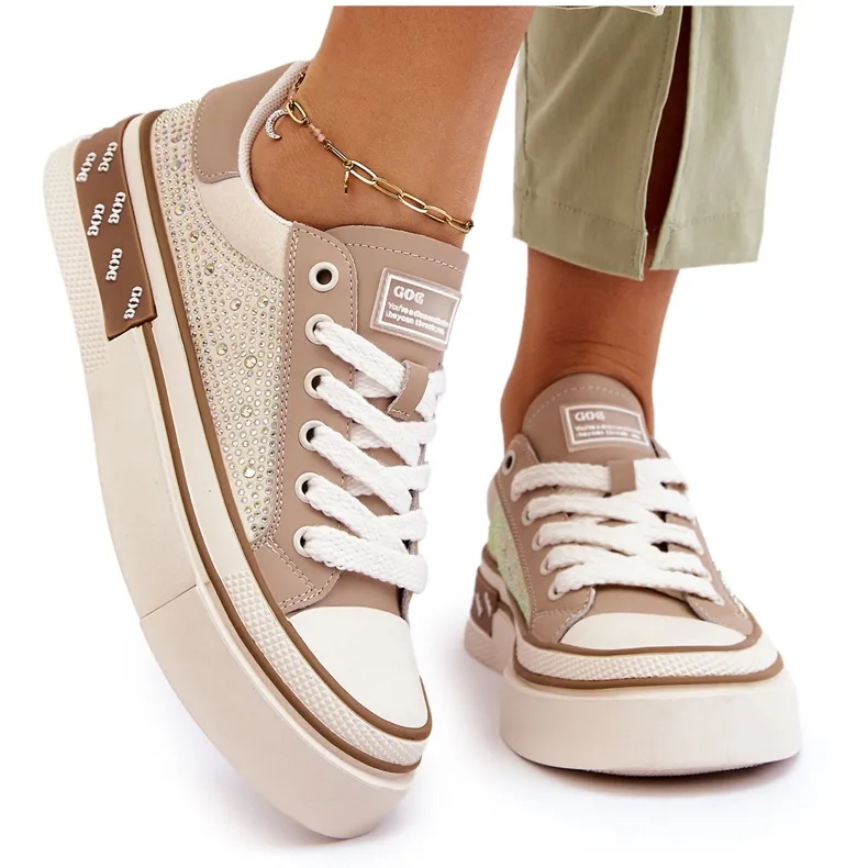 Women's Sneakers With Jets GOE LL2N4055 Beige