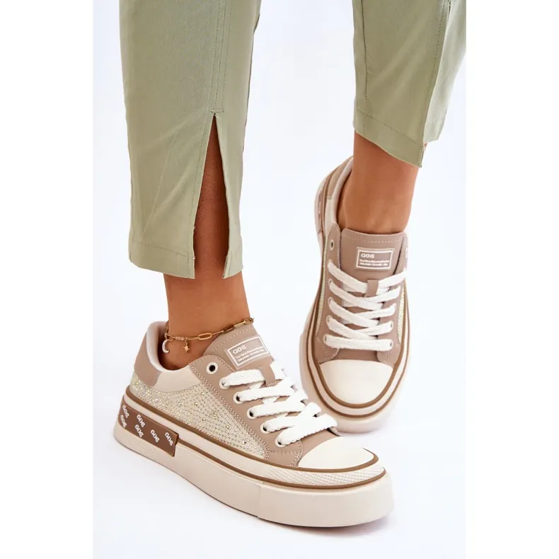 Women's Sneakers With Jets GOE LL2N4055 Beige