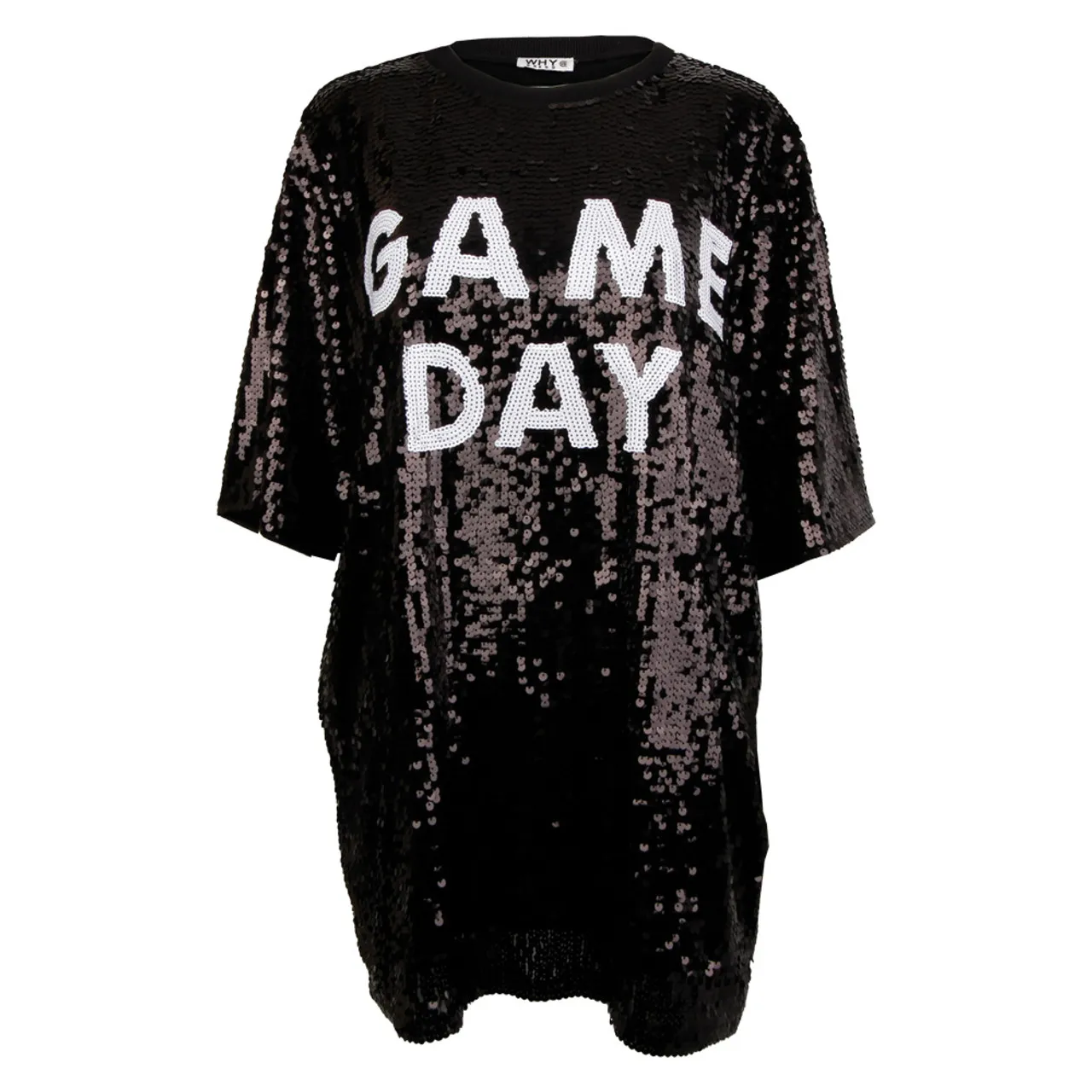 Women's Black Game Day Sequin Jersey Tunic