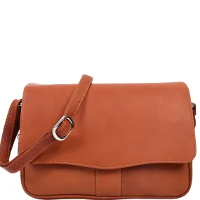 Womens Leather Classic Organiser Bag Matilda Cognac