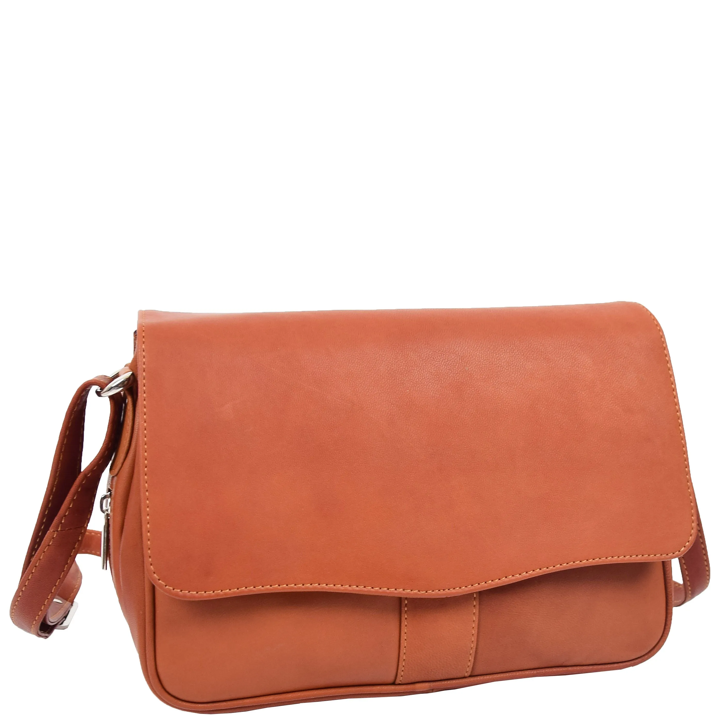 Womens Leather Classic Organiser Bag Matilda Cognac