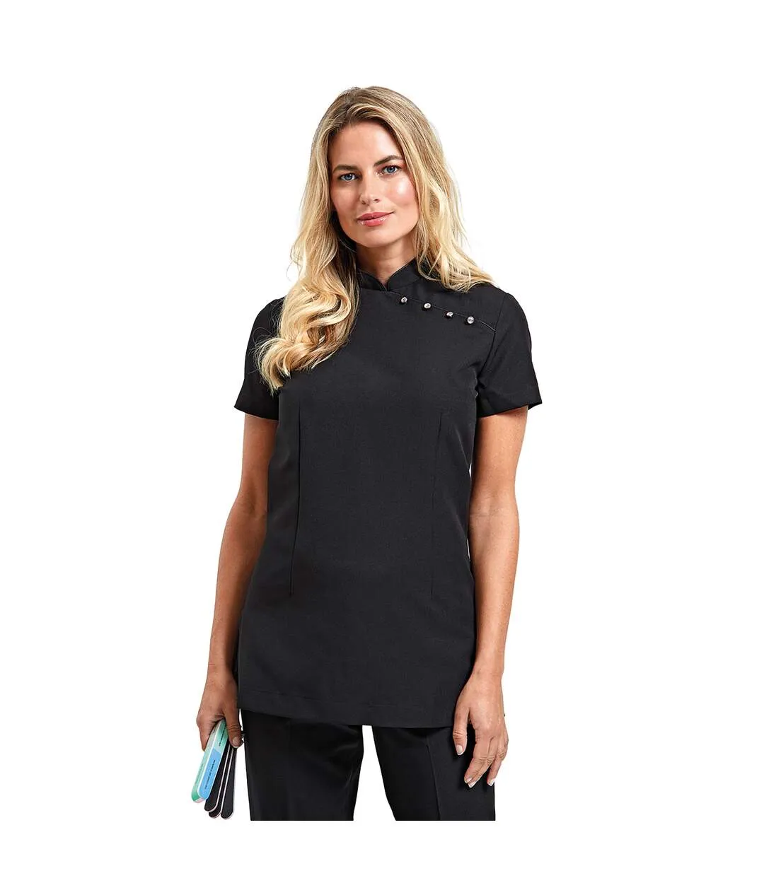 Womens/ladies mika short-sleeved tunic black Premier