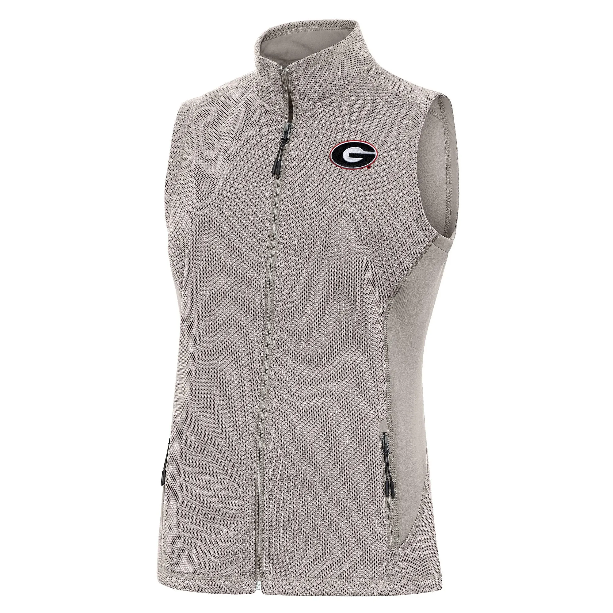 Women's Antigua  Oatmeal Georgia Bulldogs Course Full-Zip Vest