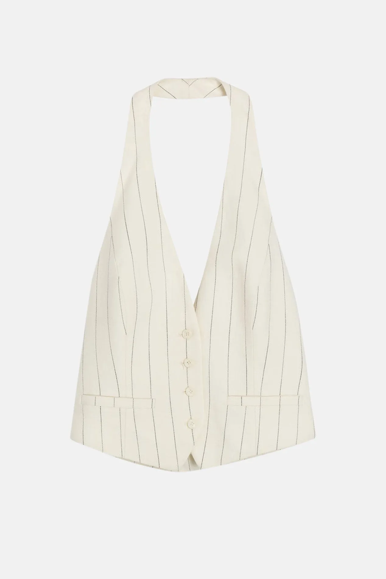 Woodson Pinstripe Vest Cream/Black Stripe