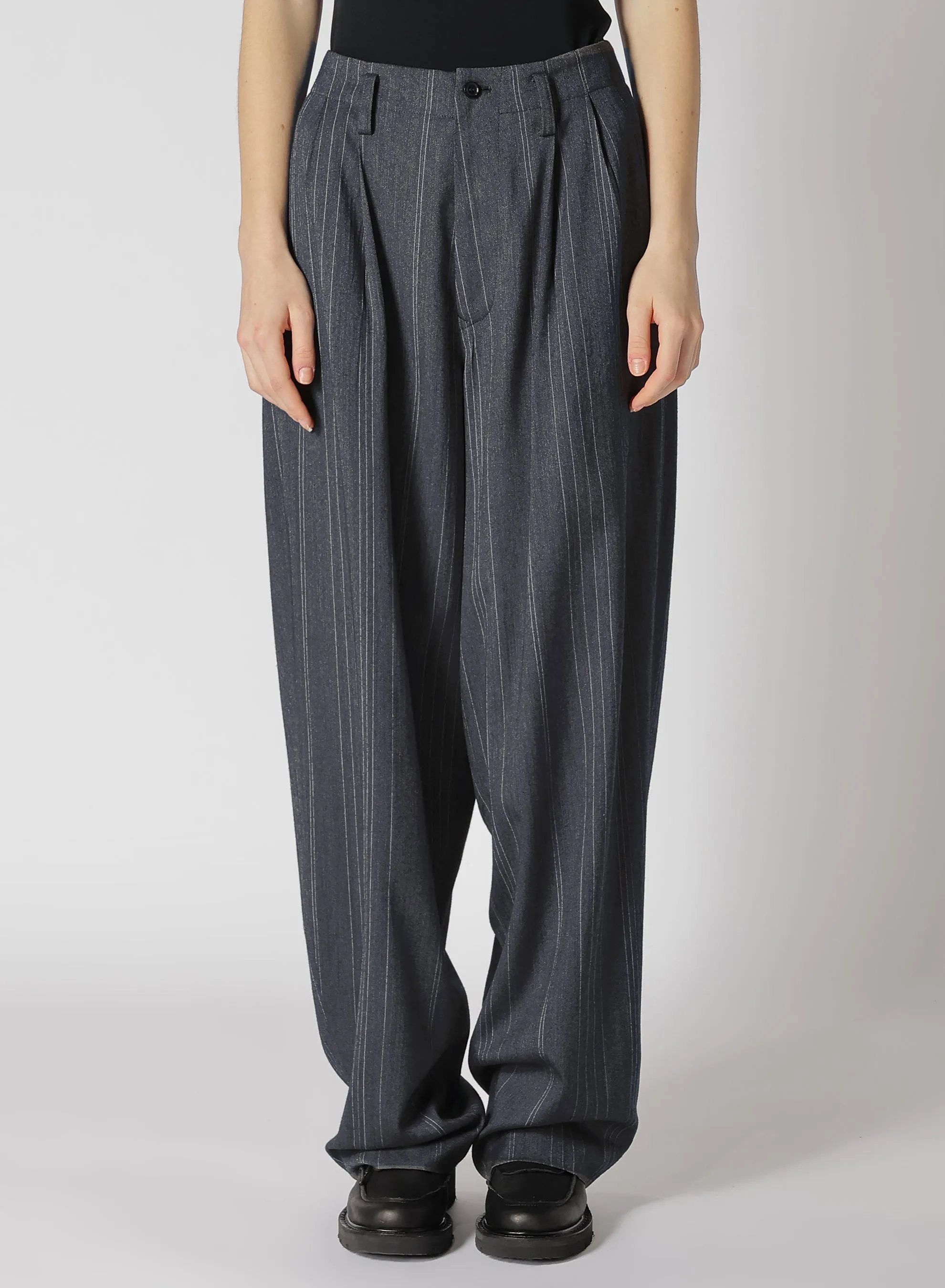 W/RY RANDOM HERRINGBONE DOUBLE TUCK WIDE PANTS