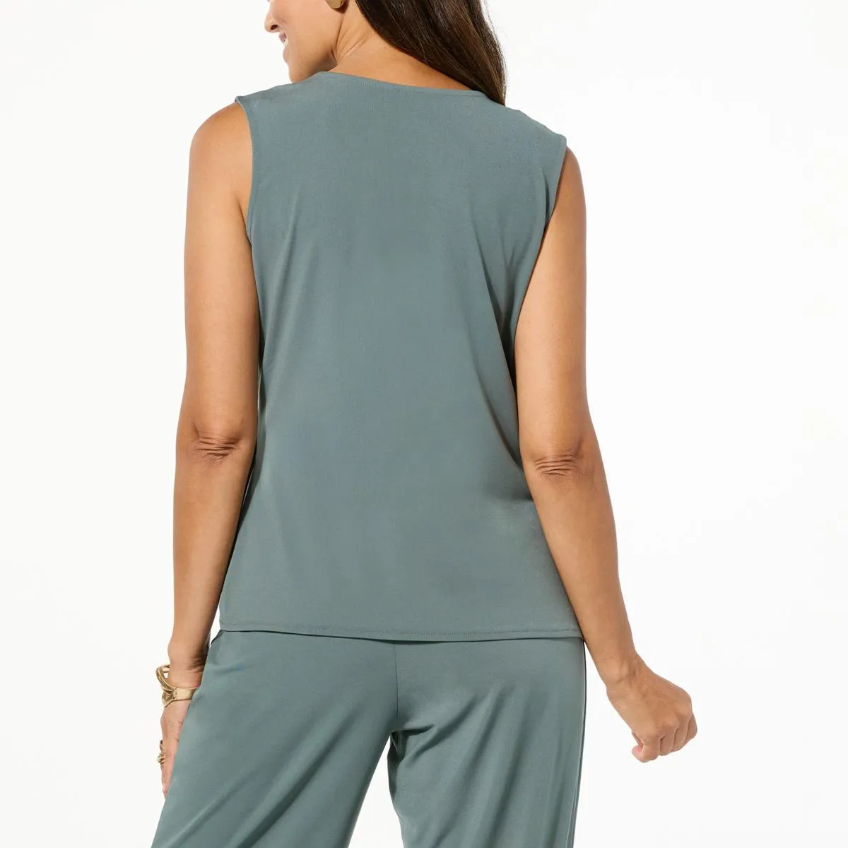      WynneLayers Matte Jersey Twist Front Sleeveless Top     