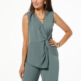      WynneLayers Matte Jersey Twist Front Sleeveless Top     